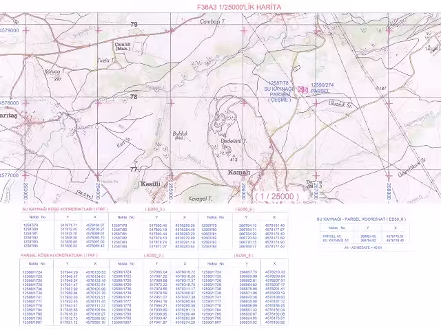 1/25000'lik Harita Örneği